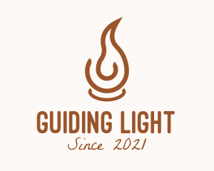 Brown Candle Flame logo design