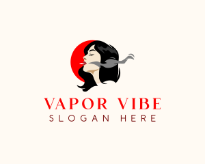 Adult Woman Smoking logo design