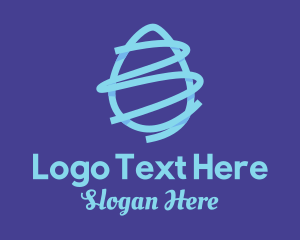 Minimalist - Blue Egg Scribble logo design