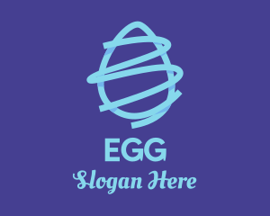 Blue Egg Scribble logo design