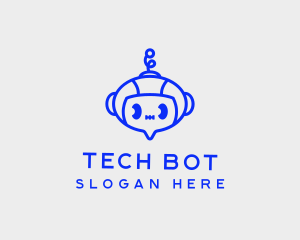 Communication Robot Android logo design