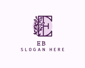 Flower - Purple Floral Letter E logo design