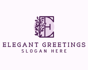 Purple Floral Letter E logo design