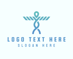 Religion - Gradient Abstract Human Letter T logo design