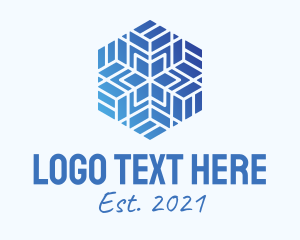 Hexagon - Gradient Geometric Snowflake logo design