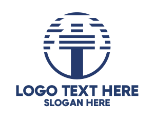 Stripe - Blue Stripe Christian Cross logo design