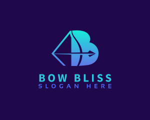 Archer Bow Arrow Letter B logo design