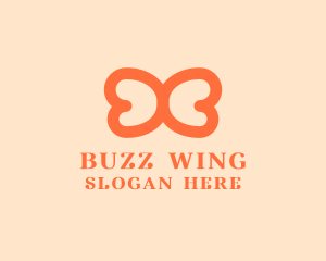 Minimalist Wings Butterfly logo design