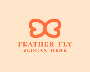 Minimalist Wings Butterfly logo design