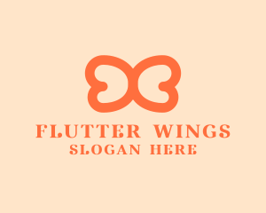 Minimalist Wings Butterfly logo design