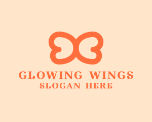 Minimalist Wings Butterfly logo design