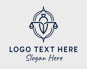 Legal Services - Attorney Emblem Scales logo design