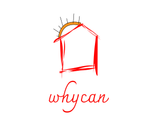 Daycare Center - Sun House Kids Drawing logo design