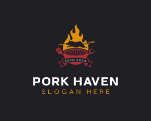 Rotisserie Pork Roast logo design