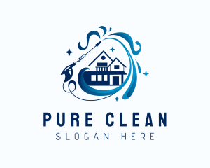 Real Estate Mansion Pressure Cleaning logo design