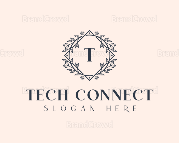 Floral Wreath Wedding Planner Logo