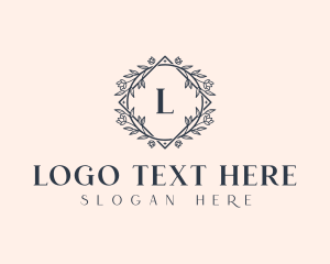 Floral Wreath Wedding Planner Logo