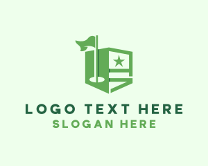 Green Flag - Star Golf Flag logo design