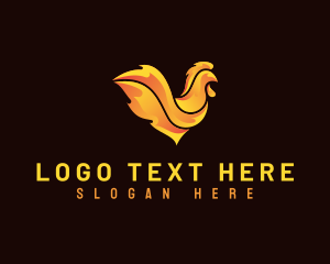 Animal - Flaming Chicken Roast logo design