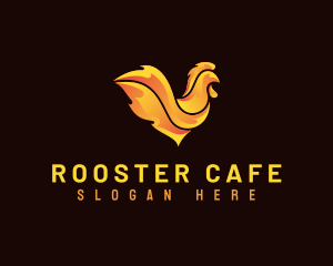 Flaming Chicken Roast logo design