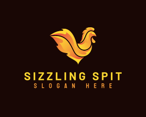 Roast - Flaming Chicken Roast logo design