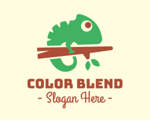 Cute Chameleon Branch logo design