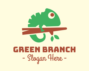 Branch - Cute Chameleon Branch logo design