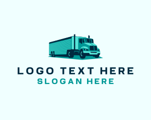 Distribution - Cargo Logistics Trailer Truck logo design