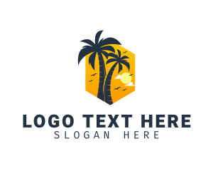 Tourist - Palm Tree Paradise Island logo design