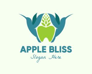 Green Apple Hummingbird logo design