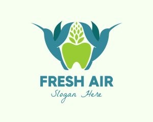 Green Apple Hummingbird logo design