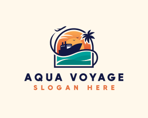 Cruise Airplane Travel logo design