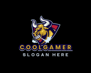 Cow - Bull Gaming Horn logo design