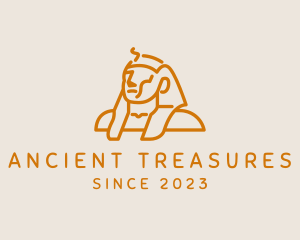 Pharaoh Egyptian Statue  logo design