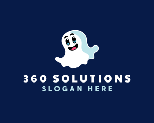 Cute Ghost Halloween logo design