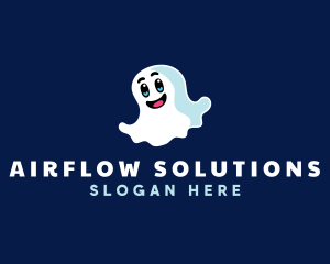 Cute Ghost Halloween logo design