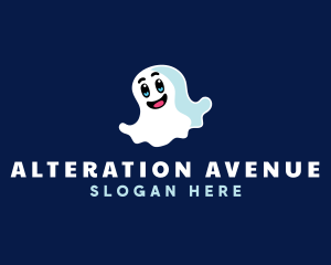 Cute Ghost Halloween logo design