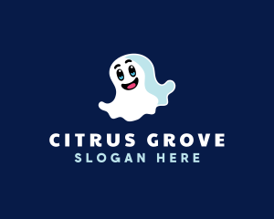 Cute Ghost Halloween logo design