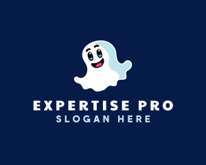 Cute Ghost Halloween logo design