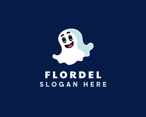 Cute Ghost Halloween logo design