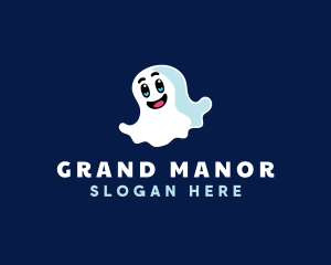 Cute Ghost Halloween logo design