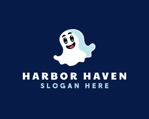 Cute Ghost Halloween logo design