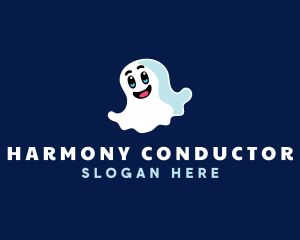 Cute Ghost Halloween logo design