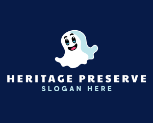 Cute Ghost Halloween logo design