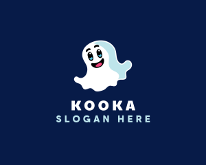 Cute Ghost Halloween logo design