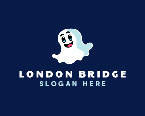 Cute Ghost Halloween logo design