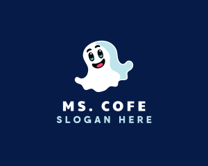 Cute Ghost Halloween logo design