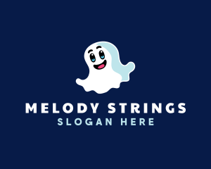 Cute Ghost Halloween logo design