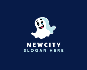 Cute Ghost Halloween logo design