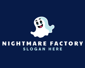 Cute Ghost Halloween logo design